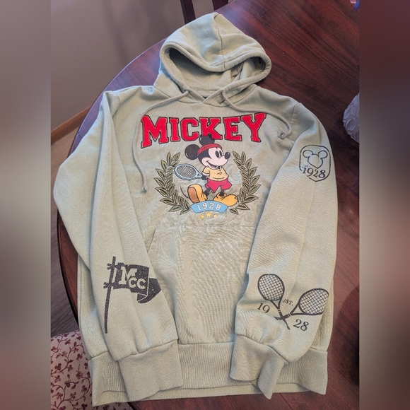 Disney Tops - Disney Mickey Mouse & Co Crew Neck Long Sleeve Graphic Hoodie  Green  S